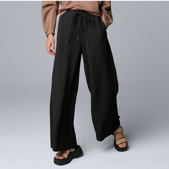 Simply Vera Vera Wang Pants - Simply Vera Vera Wang Black Wide-Leg Drawstring Pants